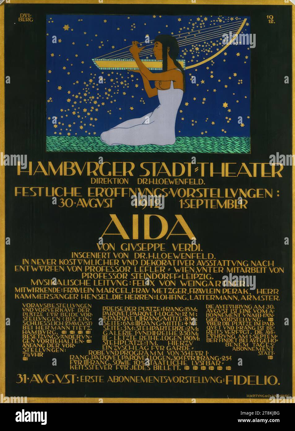 HAMBURGER STADTTHEATER; AIDA; 1912, Ewald Dülberg, Schwerin 1888 - 1933 Berlin, 1912, Druck, Farblithographie, Blatt: 590 mm x 440 mm Stockfoto