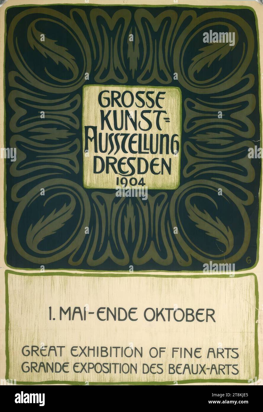 GROSSE KUNSTAUSSTELLUNG, DRESDEN; 1904, Josef Goller, Deutschland, 1868 - 1930, 1904, Druck, Farblithografie, Blatt: 985 mm x 680 mm Stockfoto