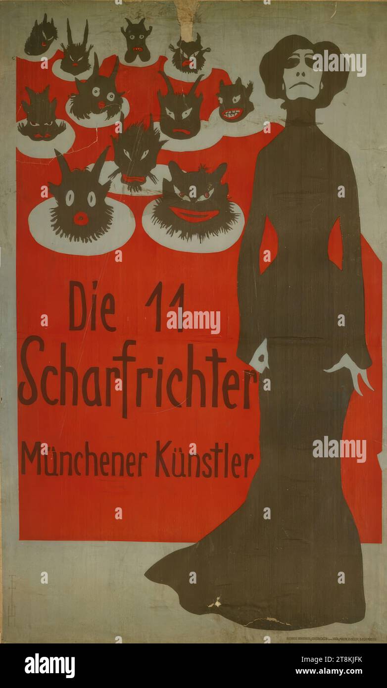 Die 11 Henker, Thomas Theodor Heine, Leipzig 1867 - 1948 Stockholm, 1901, Druck, Farblithographie, Blatt: 1130 mm x 700 mm Stockfoto