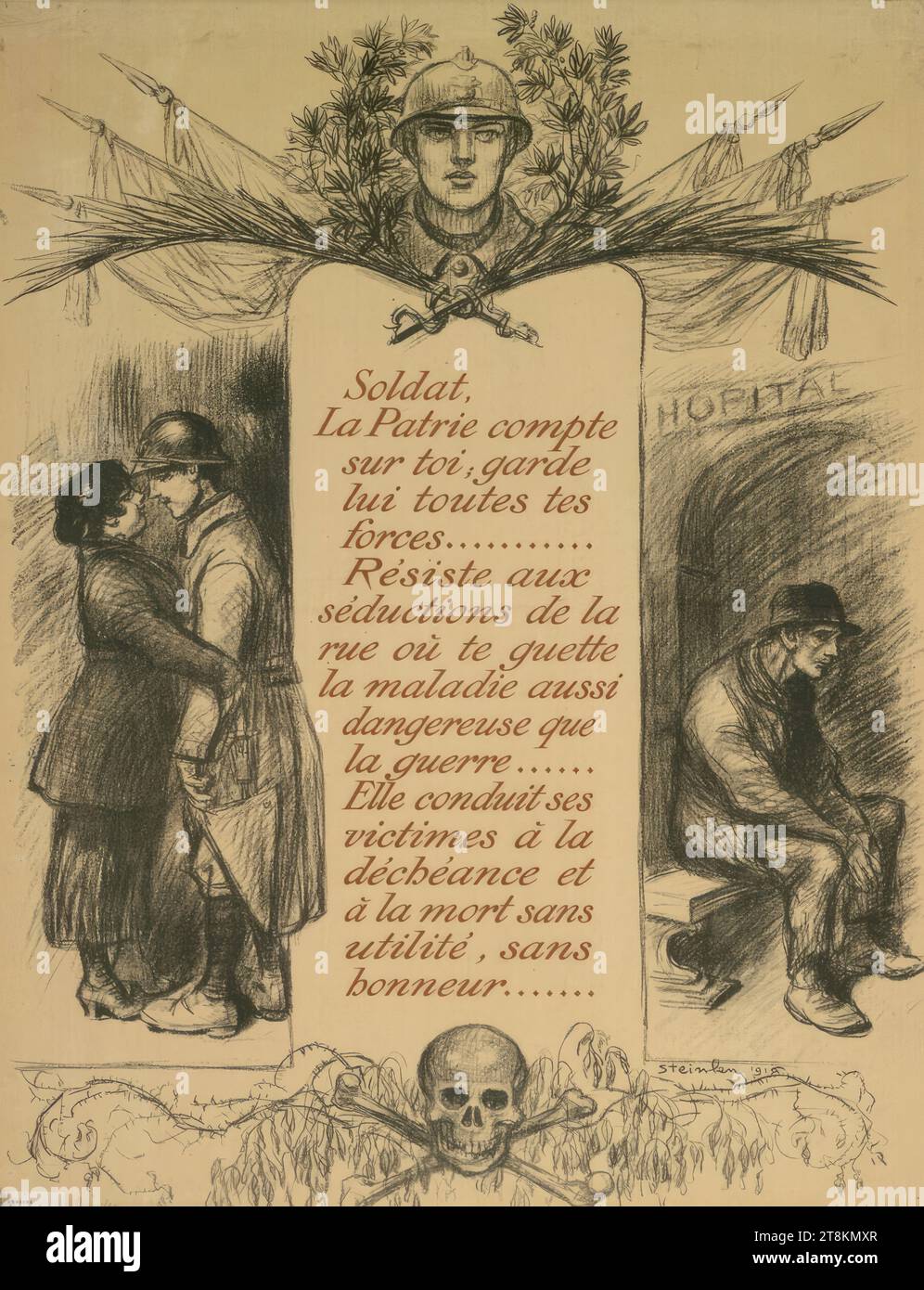 Soldat, La Patrie comte sur toi..., Théophile Alexandre Steinlen, Lausanne 1859 - 1923 Paris, 1916, Druck, Lithographie, Blatt: 78,0 cm x 60,5 cm Stockfoto