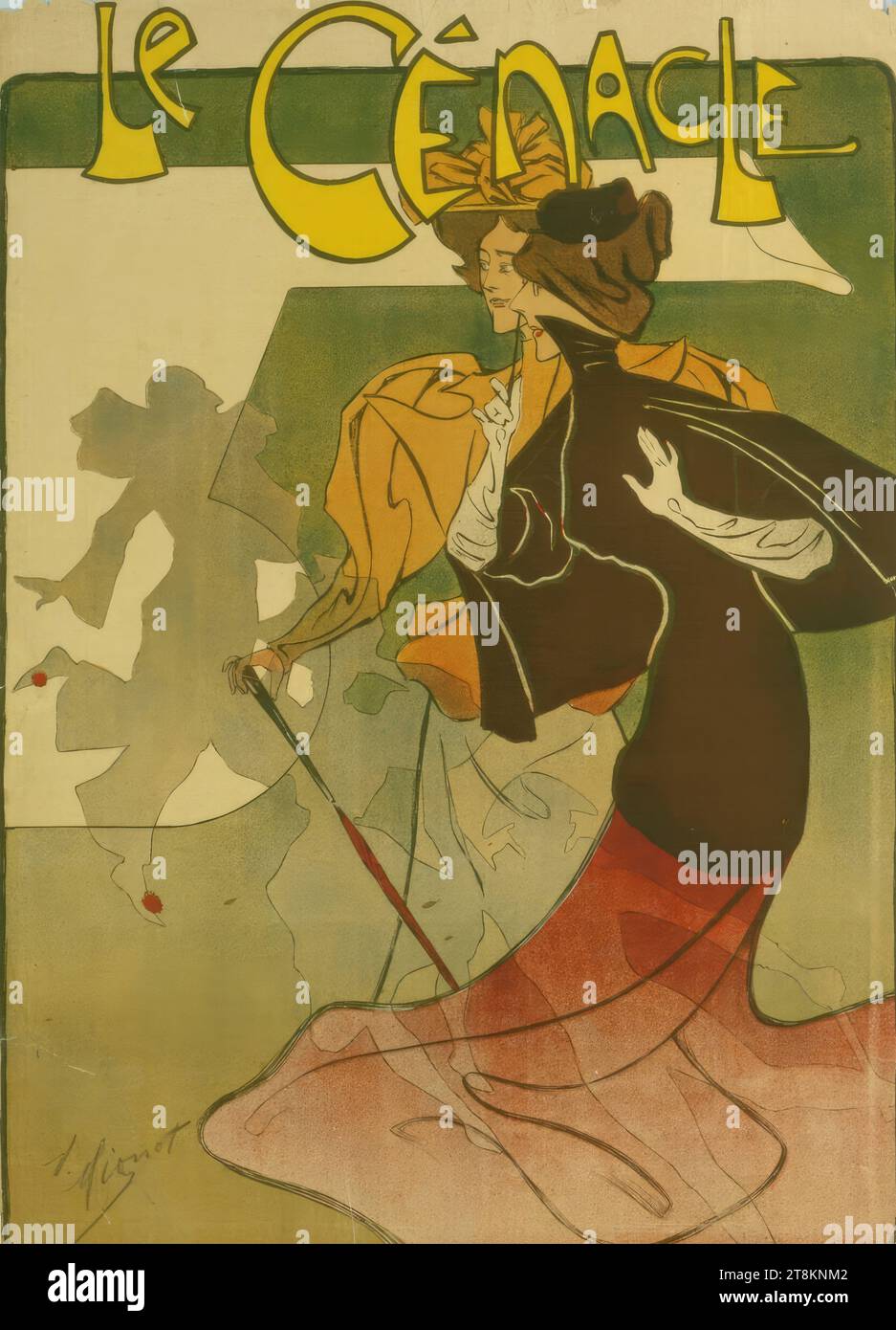 LE CÉNACLE, vor dem Schreiben, Victor Mignot, Brüssel 1872 - 1944 Paris, um 1890, Druck, Farblithographie, Blatt: 810 mm x 580 mm Stockfoto