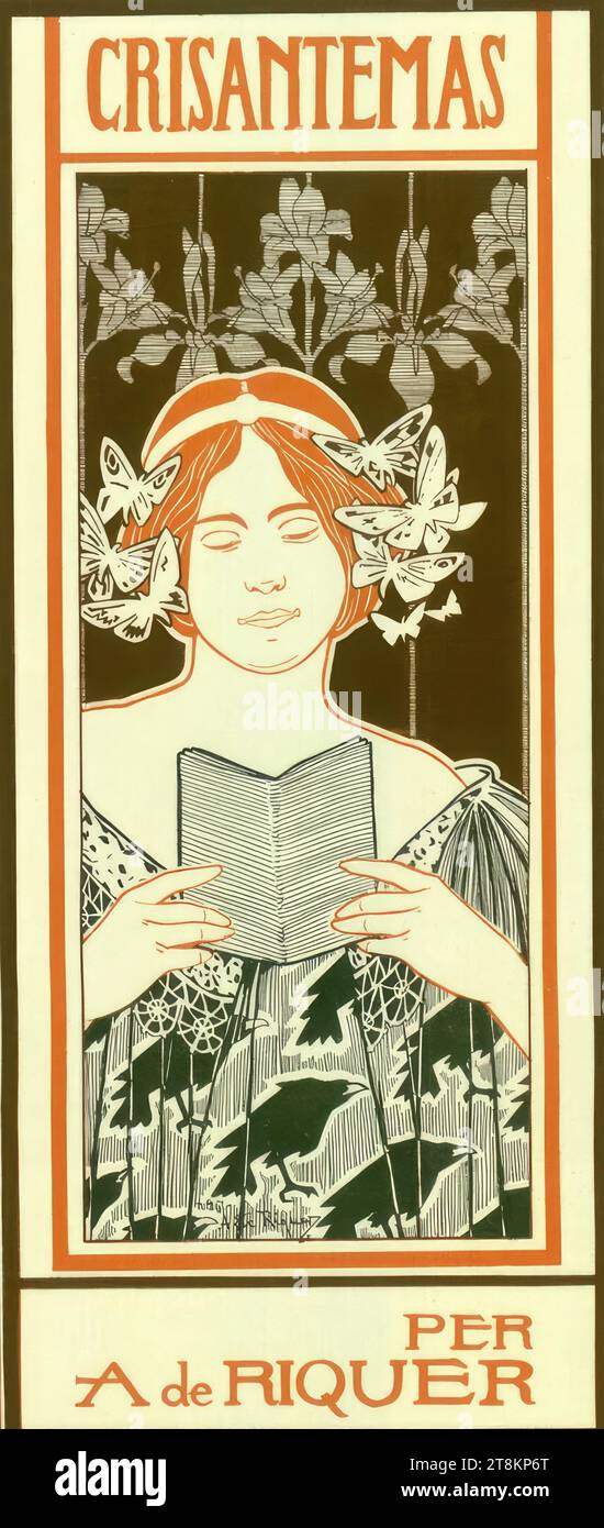 CRISANTEMAS PER A de RIQUER, Alejandro de Riquer é Inglada, Spain, 1856 - 1920, 1897, print, Farblithographie, Blatt: 580 mm x 370 mm, M.u. „J. THOMAS - BARCELONA“, gedruckt Stockfoto