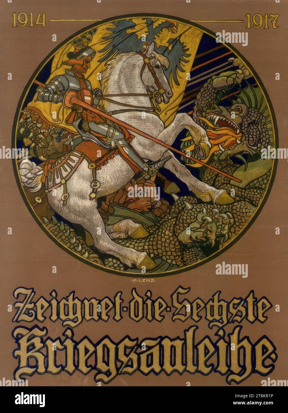 Abonnieren Sie den Sixth war Bond; 1914 - 1917, Maximilian Lenz, Wien 1860 - 1948 Wien, 1917, Druck, Farblithographie, Blatt: 755 mm x 545 mm, Österreich Stockfoto