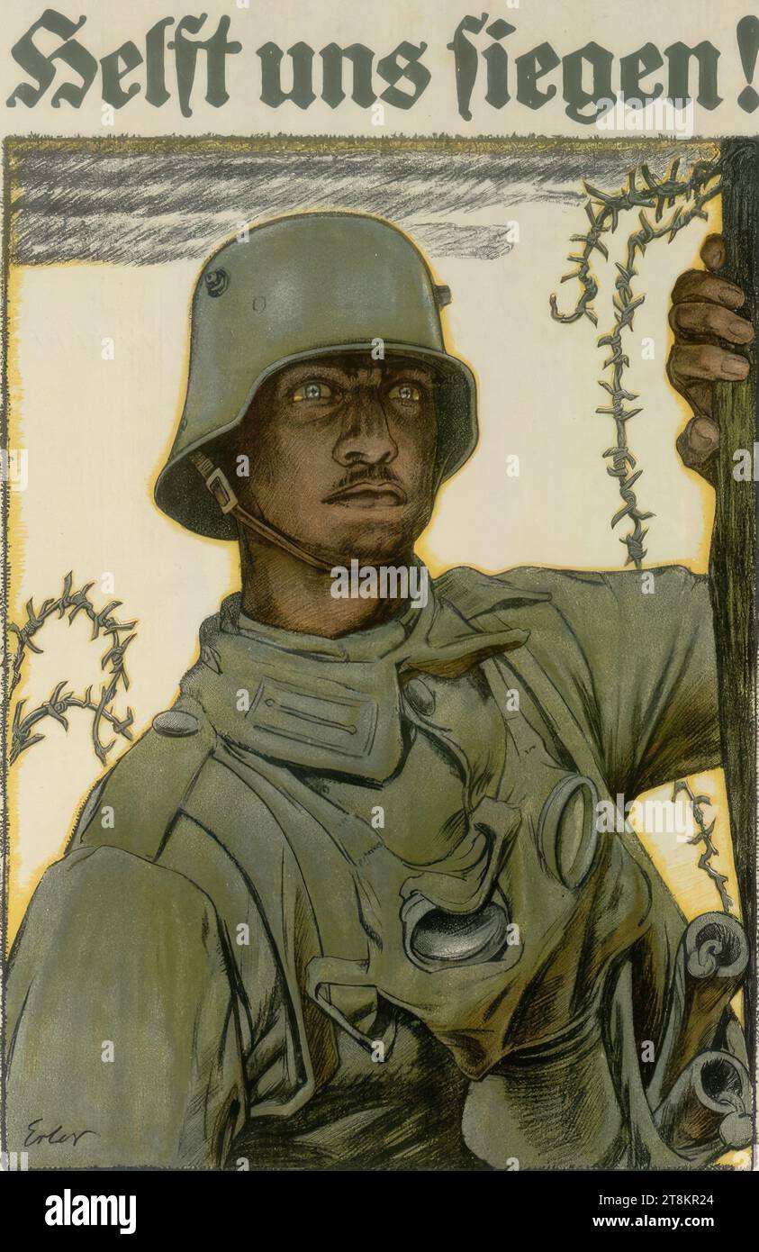 Helfen Sie uns zu gewinnen! Zieht den Kriegskredit, Fritz Erler, Deutschland, 1868 - 1940, 1917, Druck, Farblithographie, Blatt: 580 mm x 440 mm, l.l. 'Design: Prof. Fritz Erler, München', im Druck, r.u. 'Hollerbaum & Schmidt, Berlin N. 65.', im Druck Stockfoto