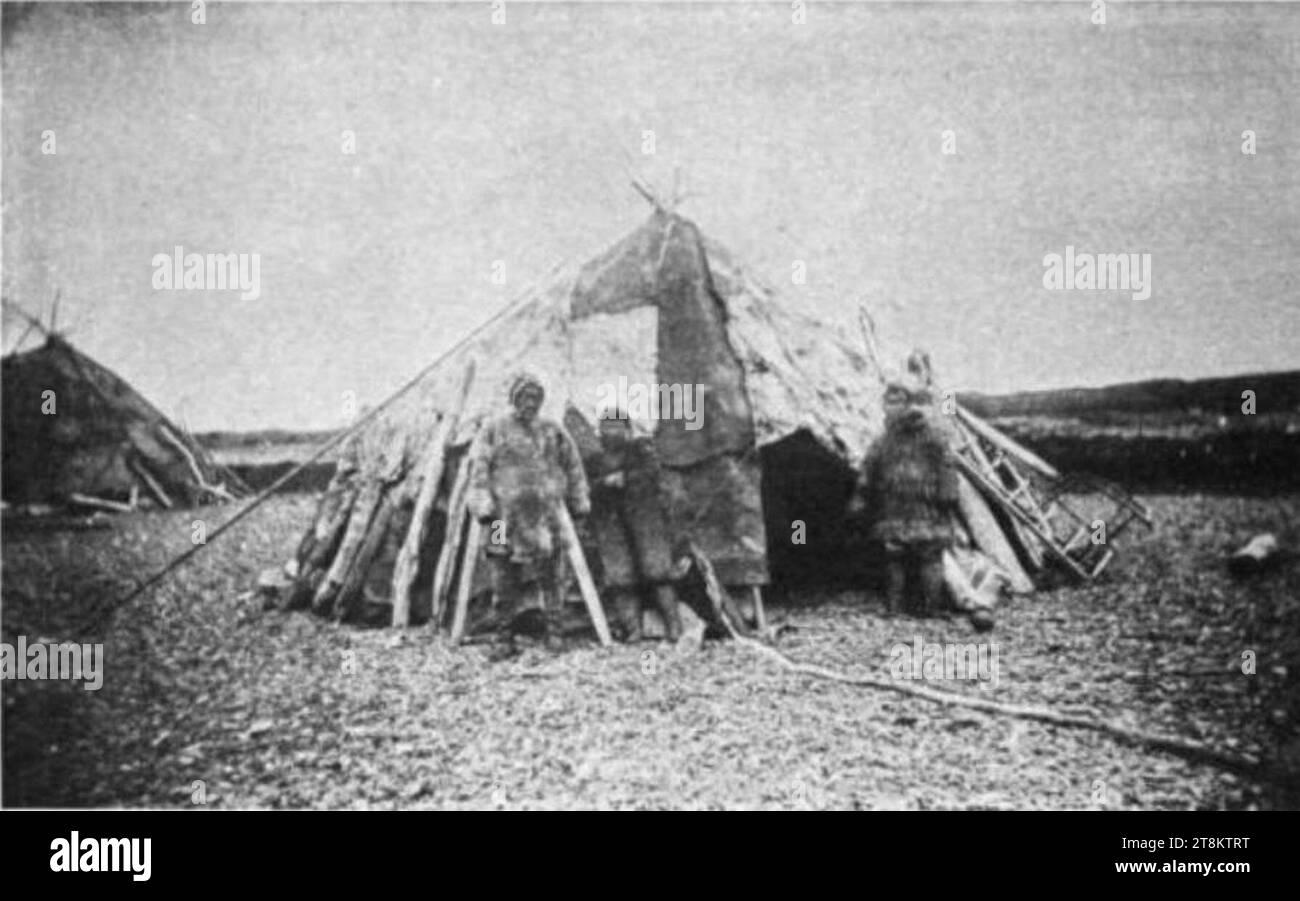 Vankarem Yaranga und Chukchi 1881 Nelson. Stockfoto