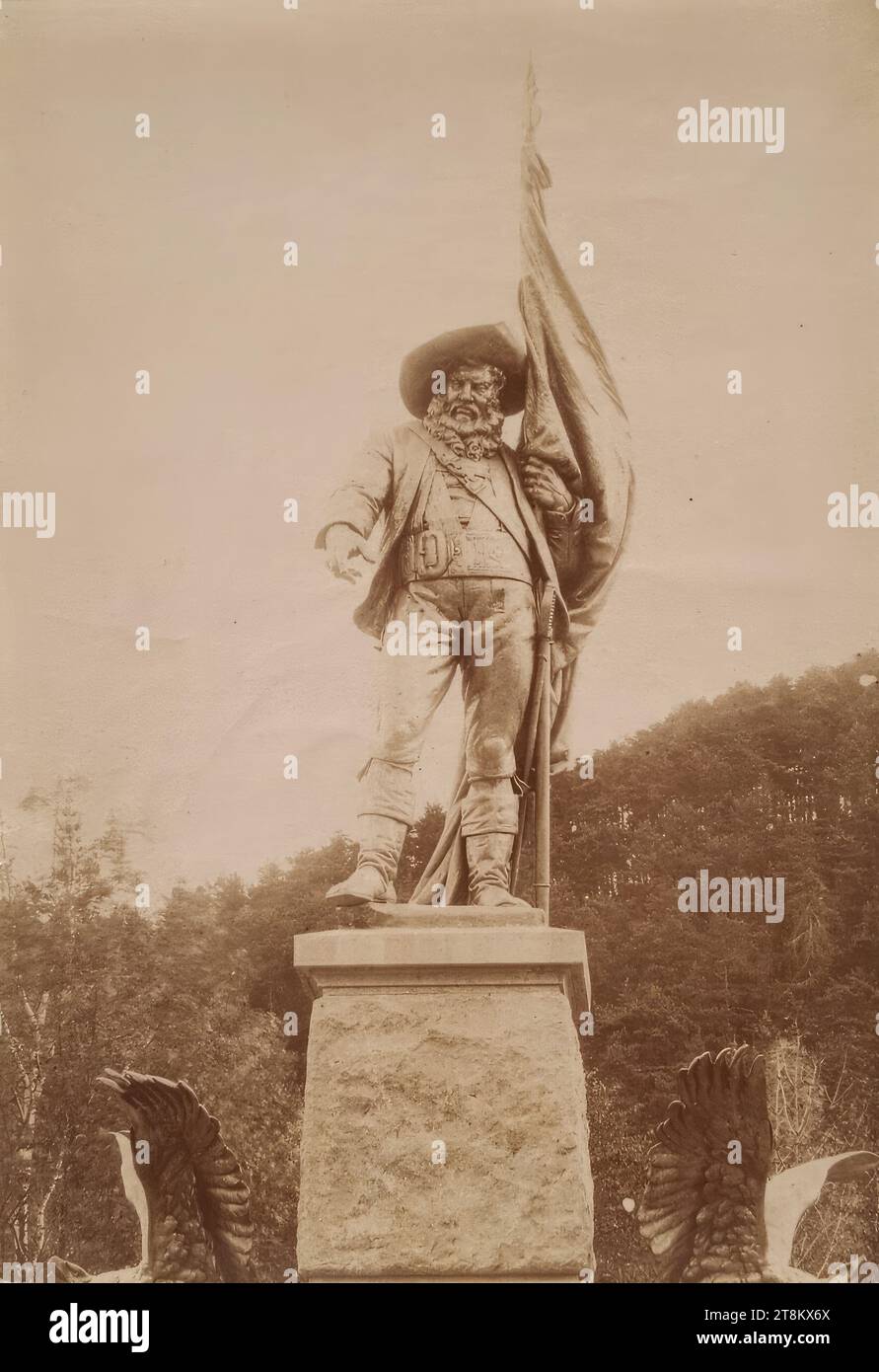 Das Andreas Hofer-Denkmal auf dem Bergisel in Innsbruck, um 1900, Foto auf Albumenpapier, Blatt: 14,9 x 10,4 cm Stockfoto