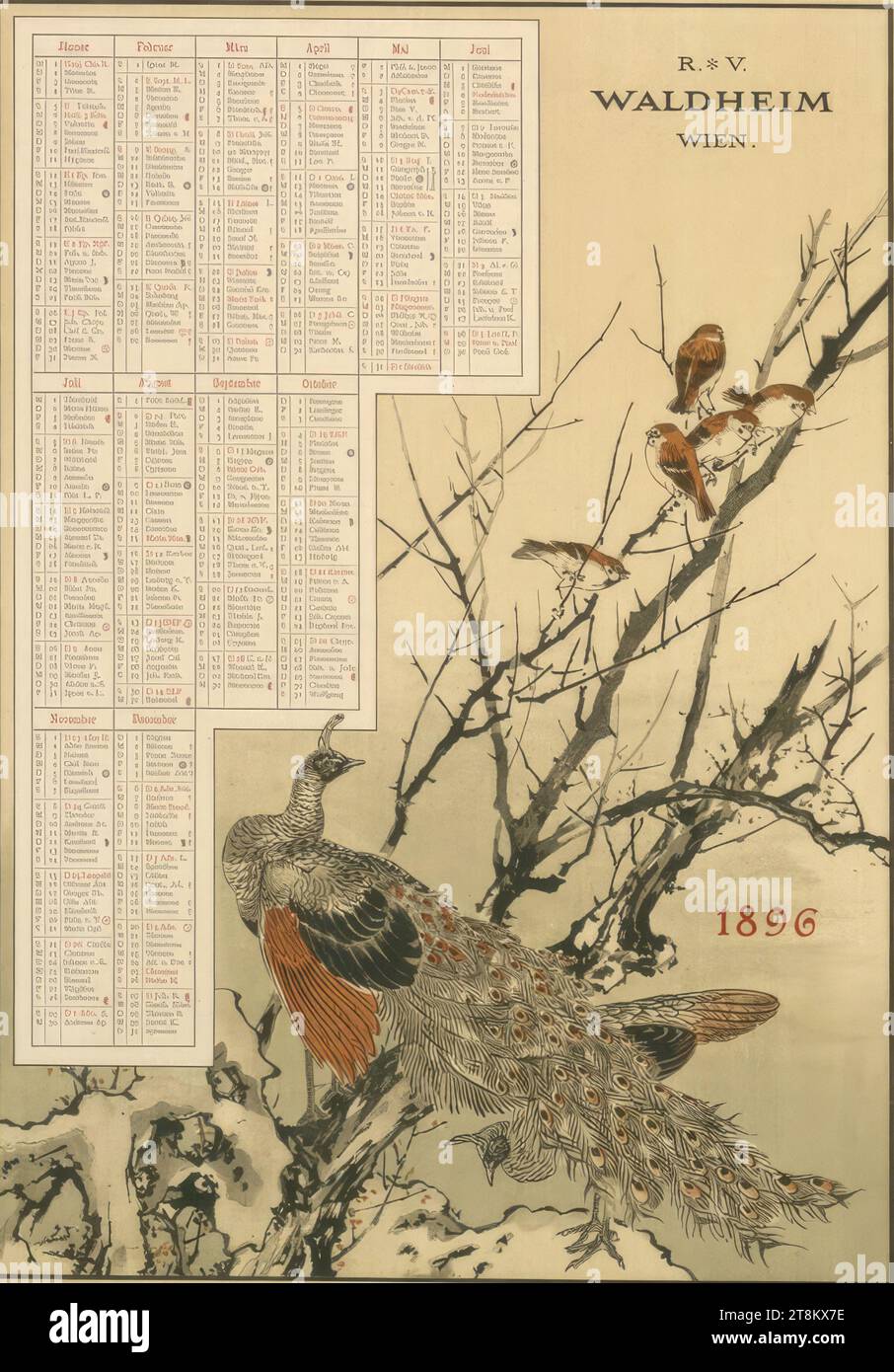 R.v. Waldheim, Wien; 1896, Anonym, 1896, Druck, Farblithographie, Blatt: 580 mm x 445 mm, Österreich Stockfoto