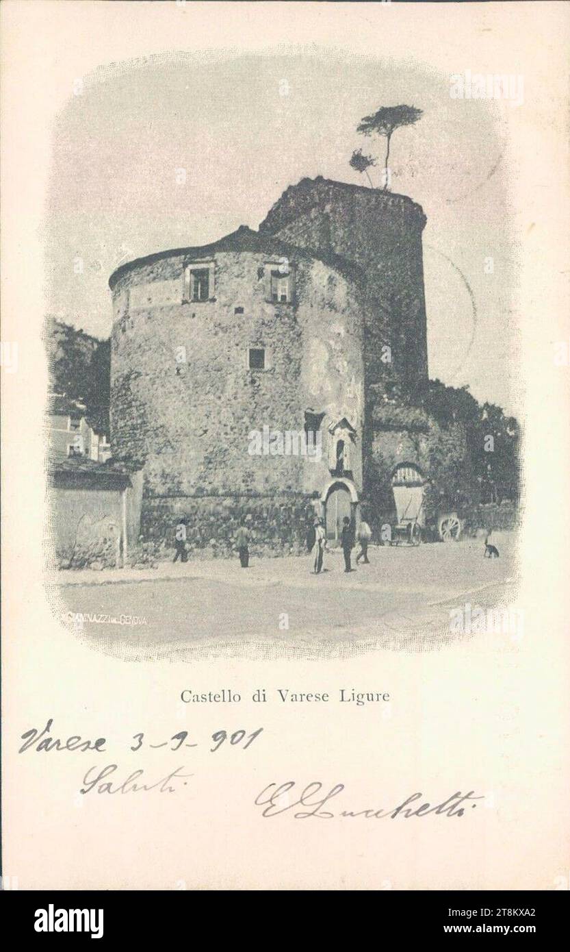Varese Ligure - Castello di Varese Ligure (1901). Stockfoto