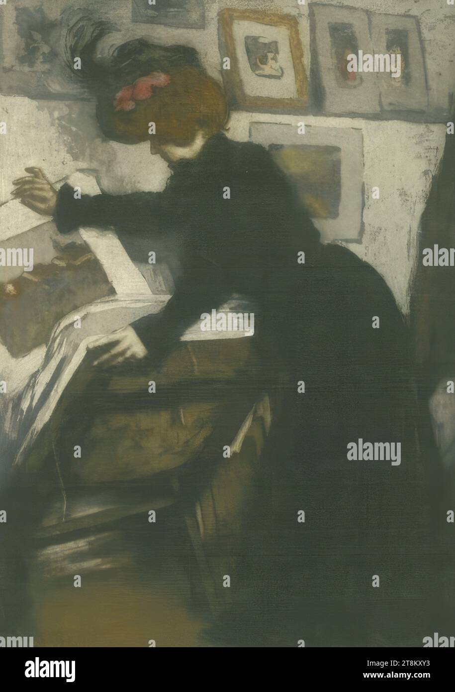 Grafiksammler, Manuel Robbe, Frankreich, 1872 - 1936, um 1900, Drucke, Farbätzung, Platte: 433 mm x 307 mm, 2/40 Stockfoto