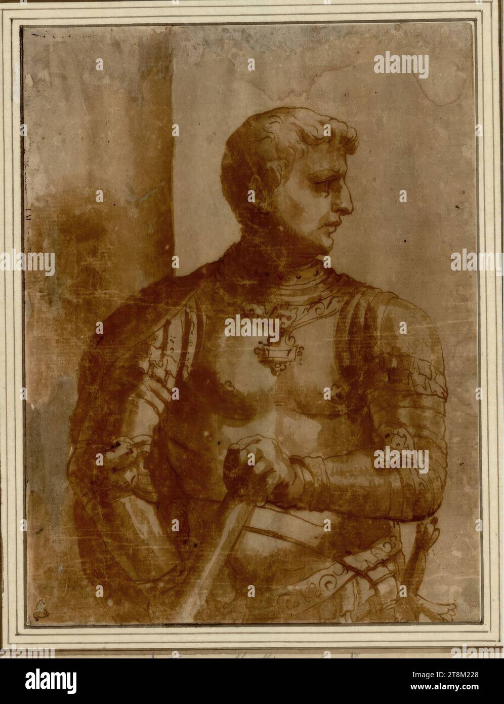 Caligula, anonym, Zeichnung, Stift; gewaschen; Wasserflecken darüber, 19,5 x 15 cm, l.l., Herzog Albert von Sachsen-Teschen Stockfoto