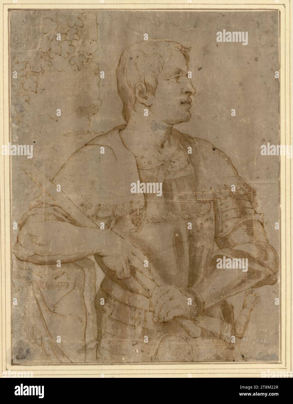 Sylvius Otho, anonym, Zeichnen, Stift, Tinte, gewaschen, 19 x 14,5 cm, l.l., Herzog Albert von Sachsen-Teschen Stockfoto