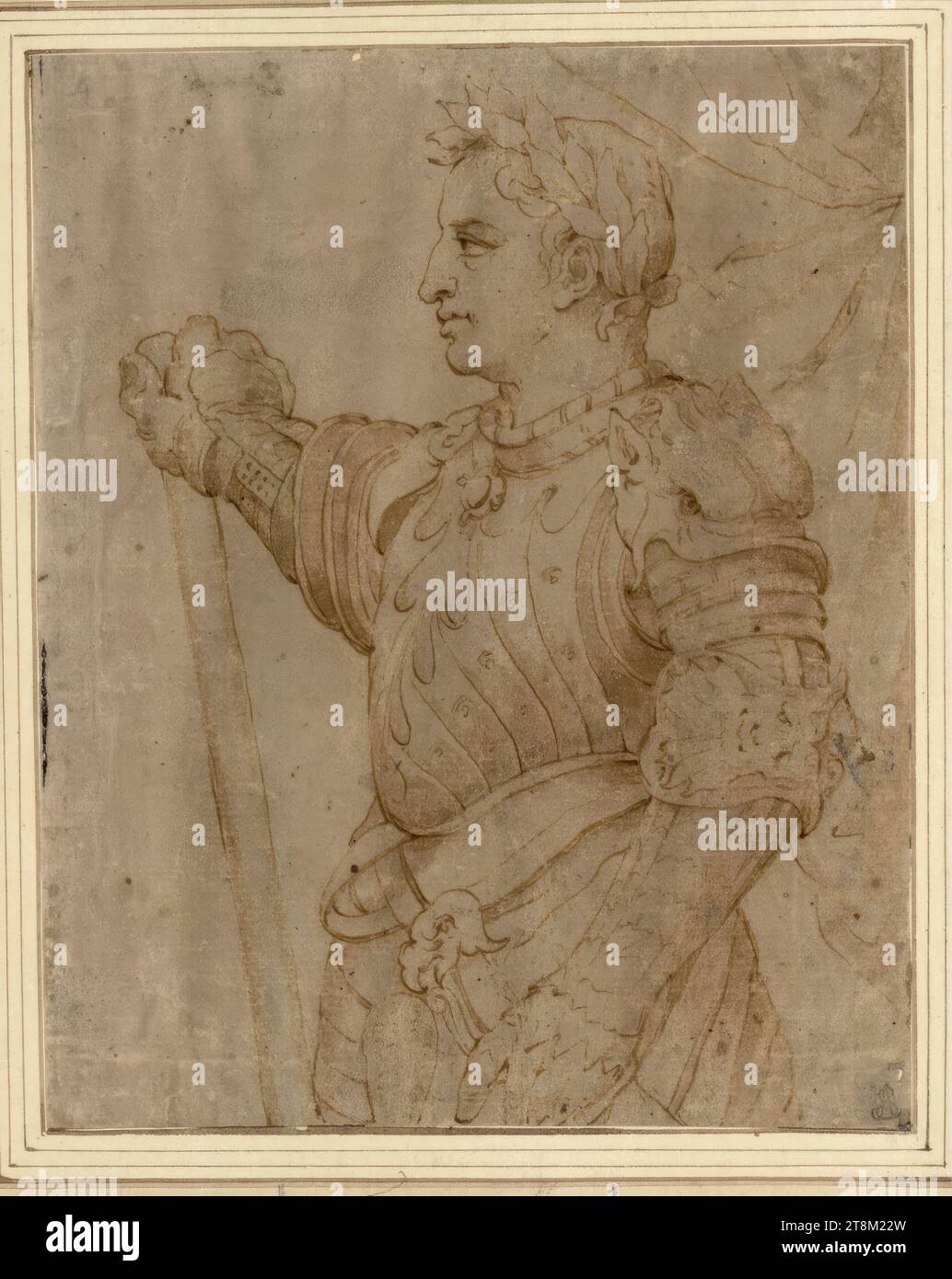 Claudius, anonym, Zeichnen, Stift, Tinte, gewaschen, 18,5 x 15 cm, r. r. Herzog Albert von Sachsen-Teschen Stockfoto