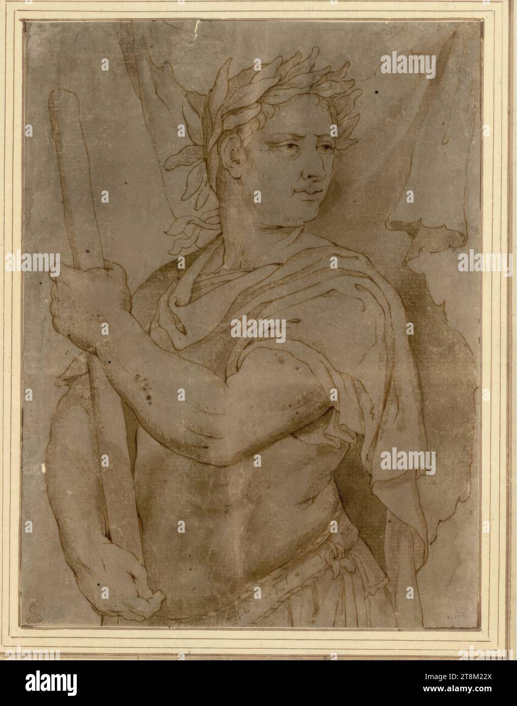 Domitian, anonym, Zeichnen, Stift, Tinte, gewaschen, 19 x 14,5 cm, l.l., Herzog Albert von Sachsen-Teschen Stockfoto