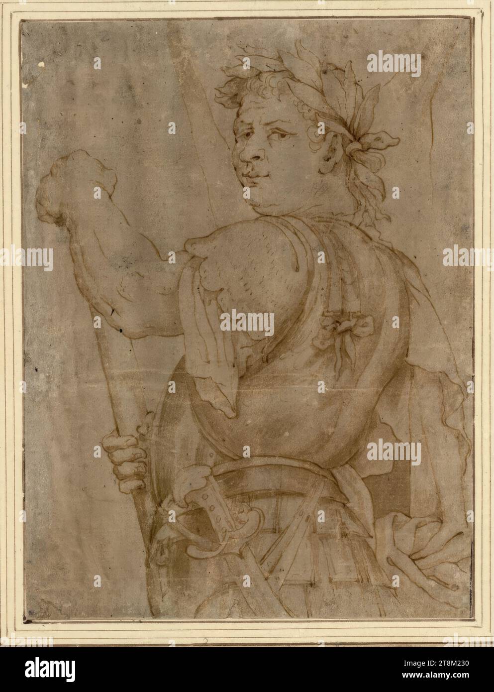 Titus, anonym, Zeichnen, Stift, Tinte, gewaschen, 19 x 14,5 cm, l.l., Herzog Albert von Sachsen-Teschen, oben links in Bleistift '2 Stockfoto
