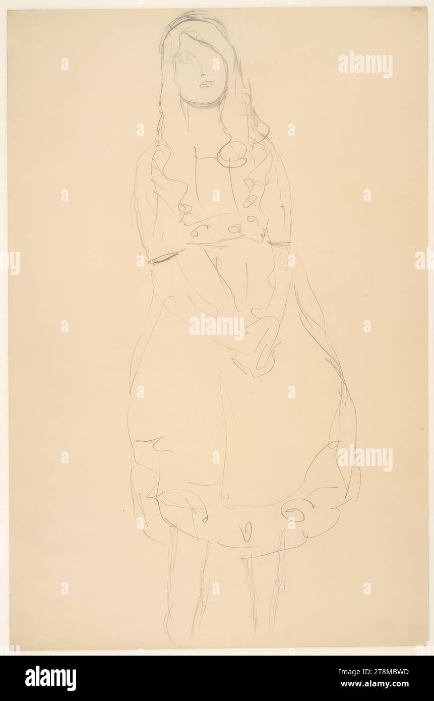 Studie für "Porträt von Mäda Primavesi", Mäda Primavesi, Gustav Klimt (Wien 1862 - 1918 Wien), 1912-1913, Zeichnung, Bleistift auf Papier, Blatt: 56 x 37,6 cm Stockfoto