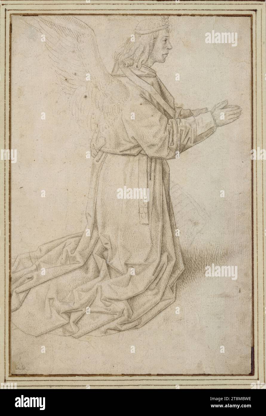 Anbetengel, um 1500, Zeichnung, brauner Stift, 17,9 x 12 cm, l.l., Herzog Albrecht von Sachsen-Teschen Stockfoto