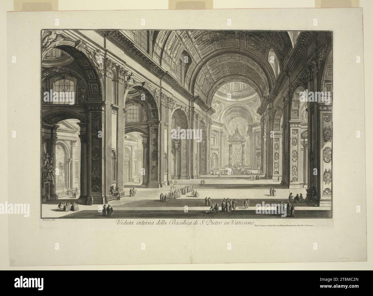 Veduta interna della Basilica di S. Pietro im Vaticano - Piranesi fecit. Stockfoto