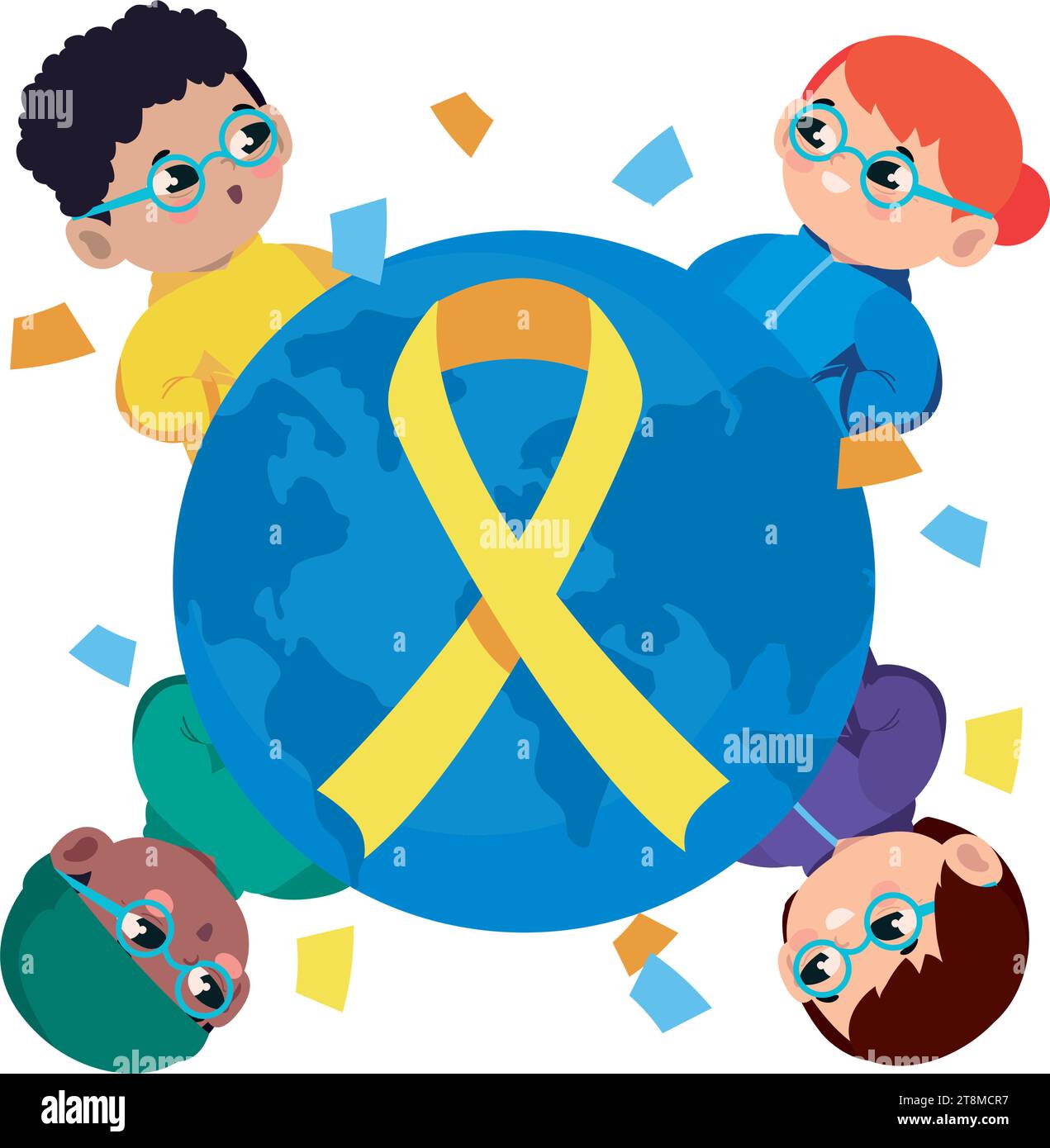 Down-Syndrom Kinderwelt Stock Vektor