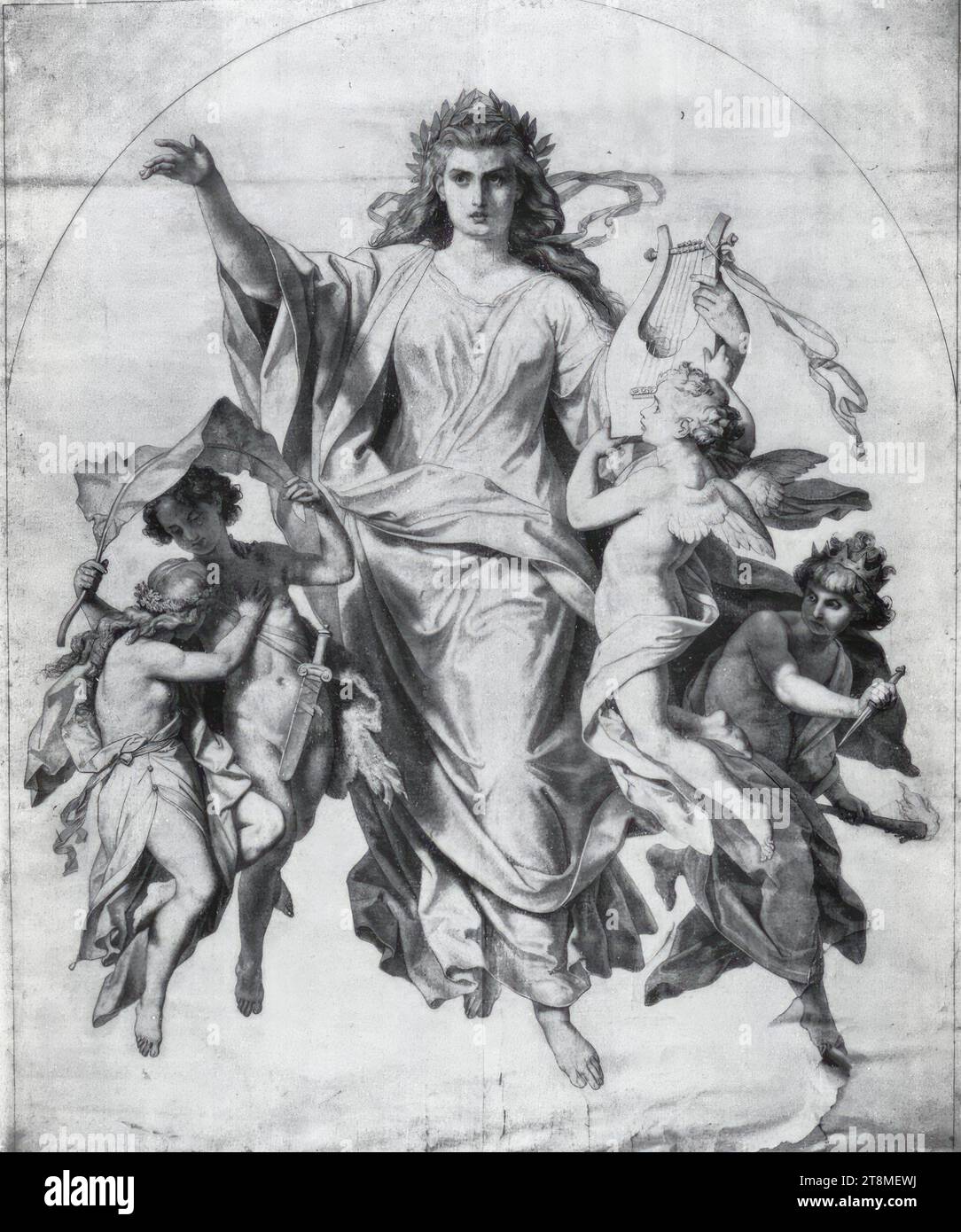 Die tragische Oper Franz Joseph Dobyaschofsky (Wien 1818 - 1867 Wien), 1865-1866, Zeichnung, Kohle, 323 x 262 cm Stockfoto