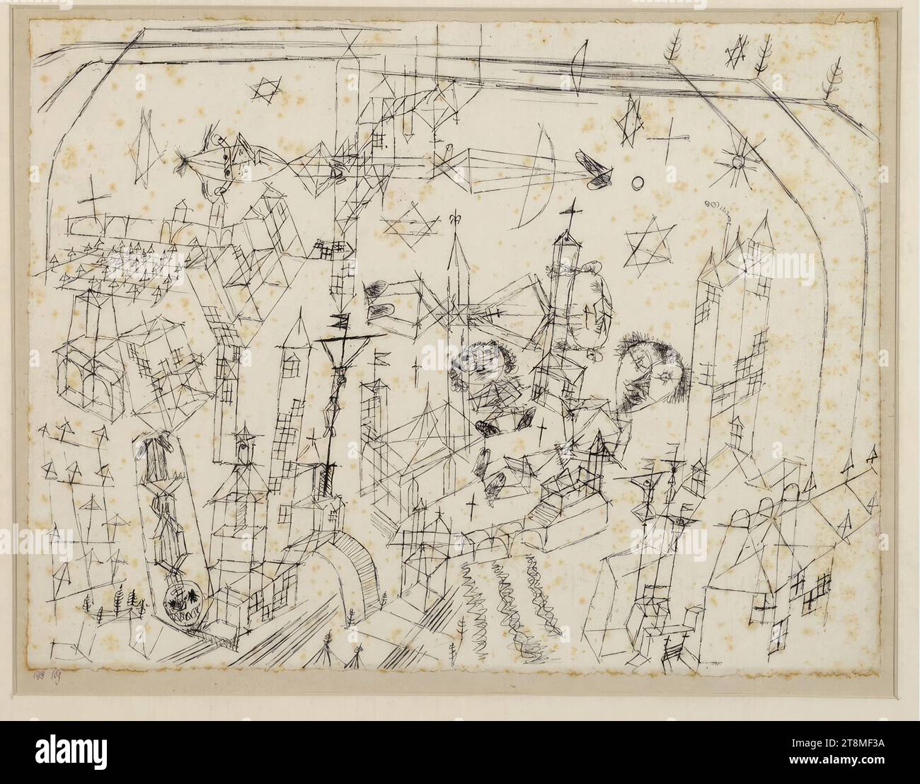 Friedhofstraum, Paul Klee (Münchenbuchsee 1879 - 1940 Muralto), 1918, 109, Zeichnung, Stift und Tinte auf Papier auf Karton, 20,2 x 26,5 cm Stockfoto