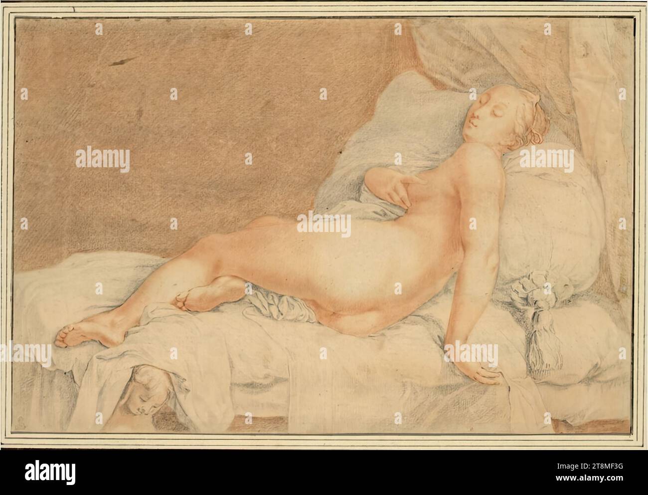 Schlafende Venus, anonym, Zeichnen, Graphitstift, Sanguine, 19,7 x 29,6 cm, l. und Herzog Albrecht von Sachsen-Teschen Stockfoto