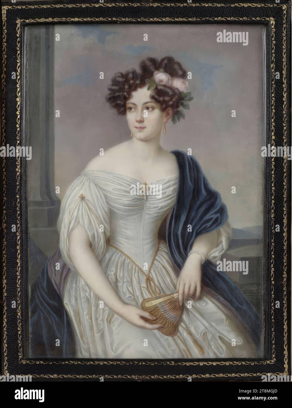 Herzogin Claudine von Württemberg, geborene Gräfin Rhédey von Kis-Rhéde (1812–1841), Johann Nepomuk Ender (Wien 1793–1854 Wien), nach 1831, Zeichnung, Tempera auf Elfenbein, Blatt: 19 x 13,1 cm Stockfoto