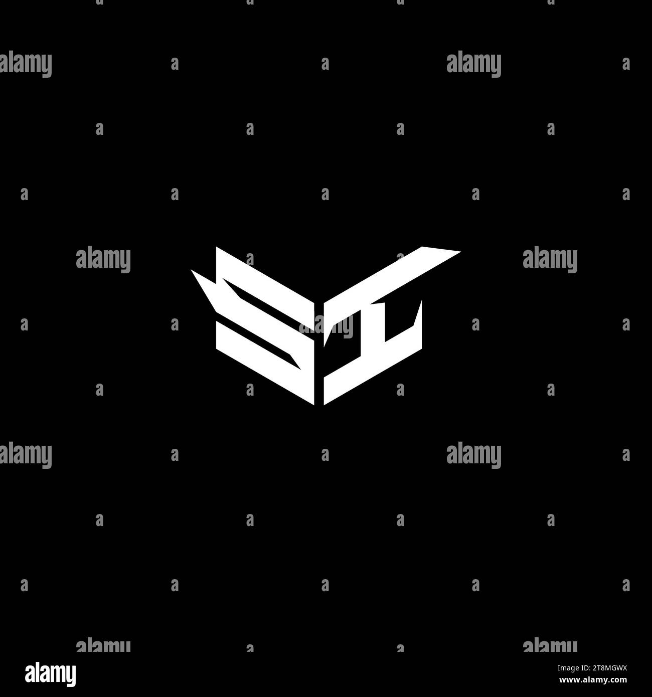 SI Premium Emblem Logo Initial Esport und Gaming Design Konzept Stock Vektor