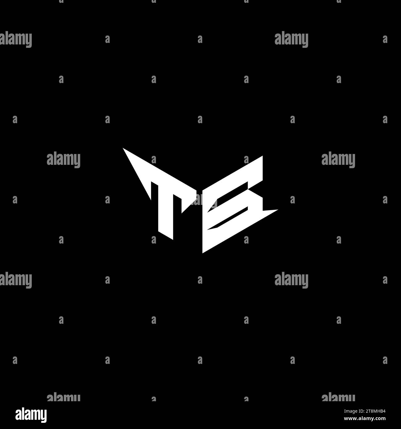 Das Logo des TB Premium-Emblems, das anfängliche Esport- und Gaming-Design-Konzept Stock Vektor