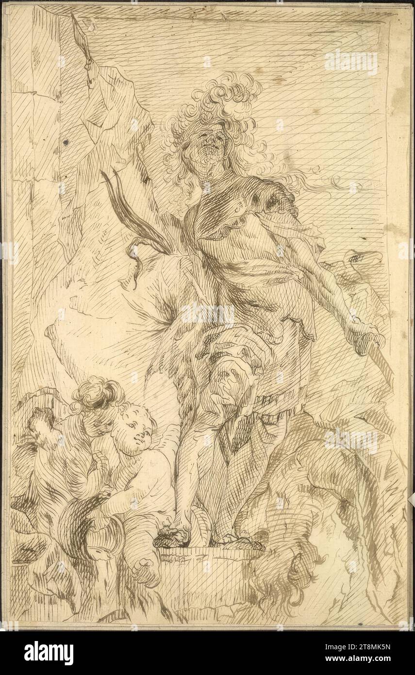 St. Florian, Franz Anton Maulbertsch (Langenargen 1724 - 1796 Wien), nach 1759, Zeichnung, Stift Stockfoto