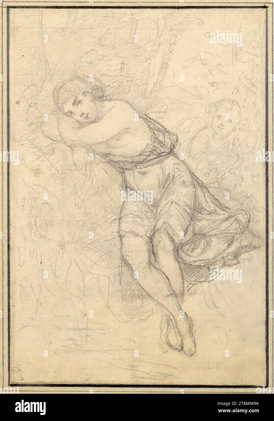 Frühlingsnymphe, anonym, Zeichnung, Graphitstift, 20,1 x 13,7 cm, l.l., Herzog Albert von Sachsen-Teschen Stockfoto