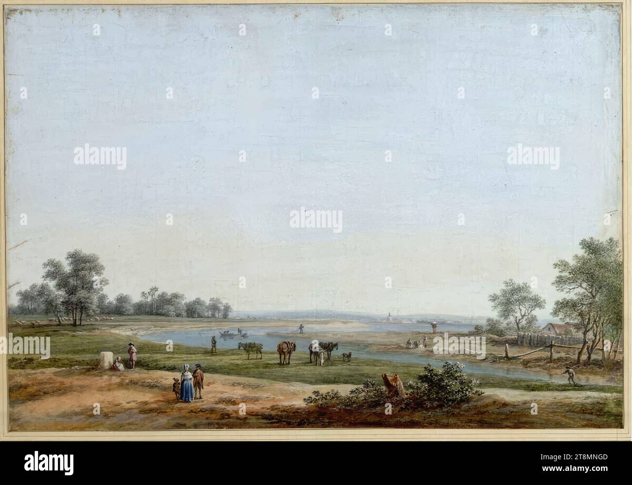 Abschnitt aus dem Prater, Friedrich August Brand (Wien 1735 - 1806 Wien), Zeichnung, Tempera, 26,6 x 38,7 cm, l.l., Herzog Albert von Sachsen-Teschen Stockfoto