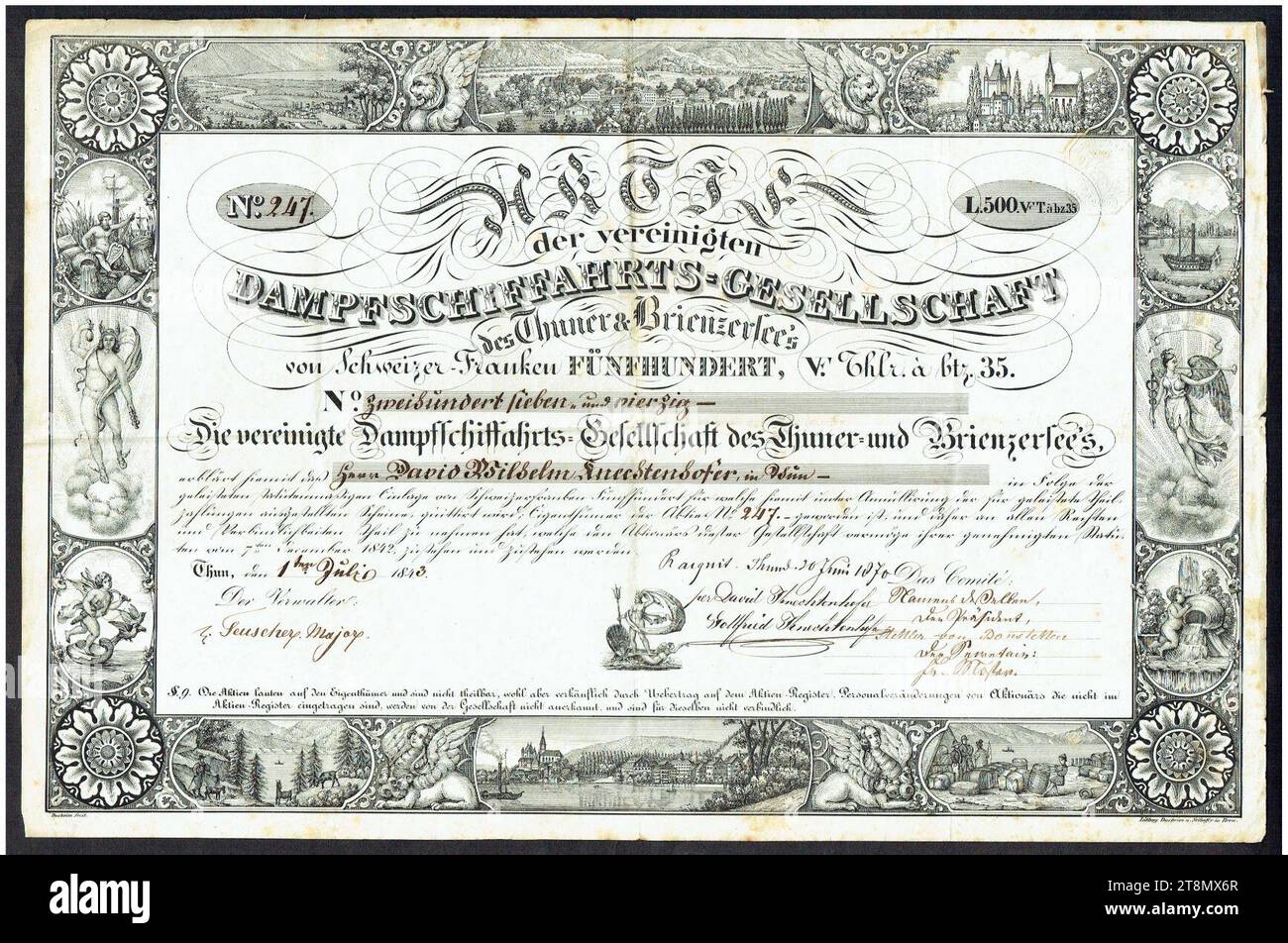 Vereinigte Dampfschiffahrts-Gesellschaft 1843. Stockfoto