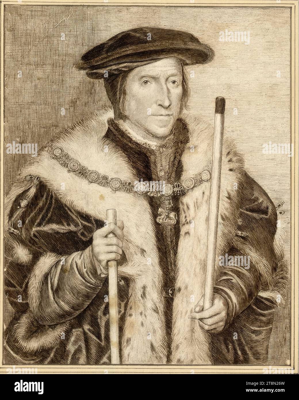 Porträt von Thomas Howard, Herzog von Norfolk, Zeichnung, Stift und braune Tinte, 24,5 x 19,6 cm, Herzog Albert von Sachsen-Teschen Stockfoto