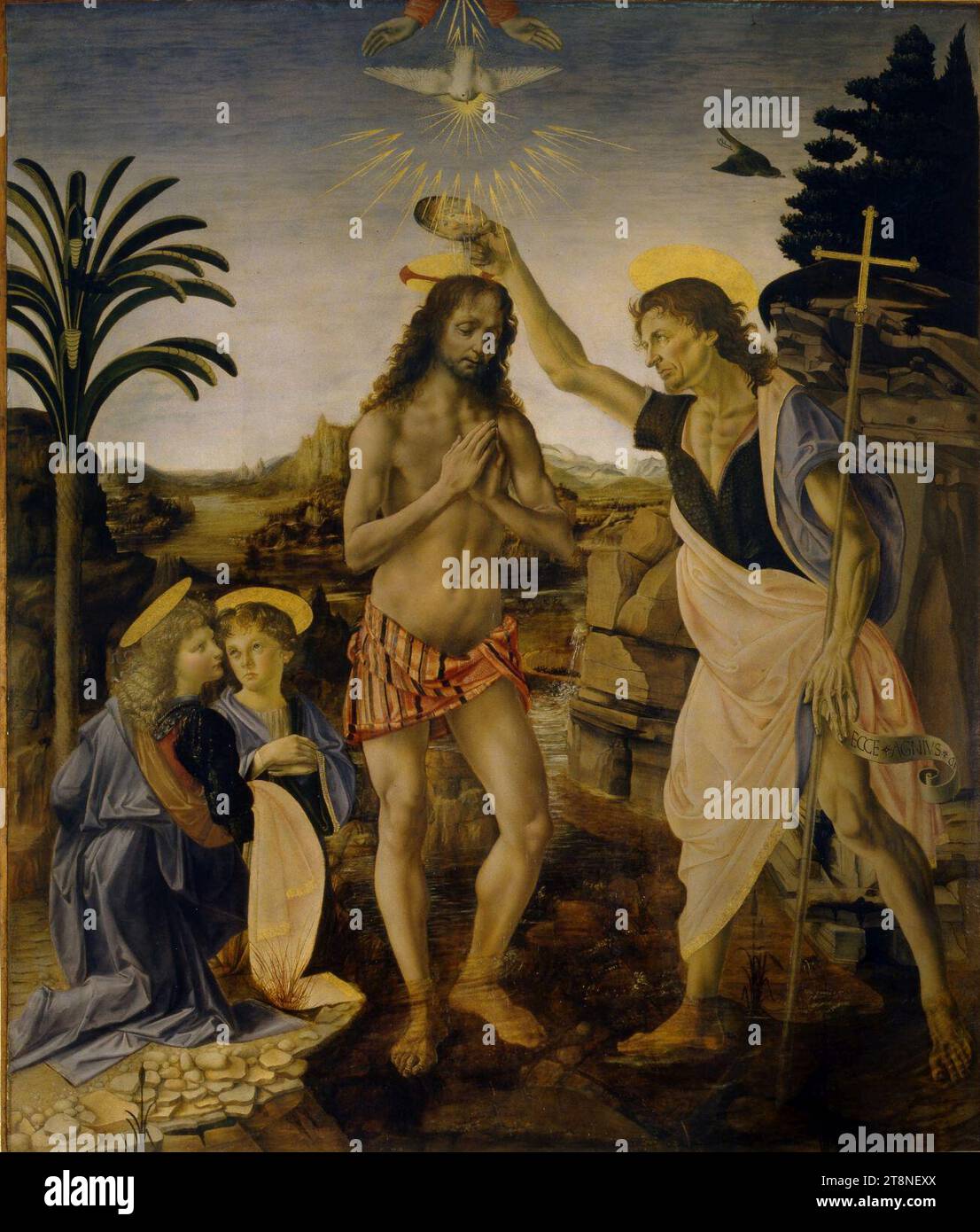 Verrocchio, Leonardo da Vinci - Battesimo di Cristo Stockfoto