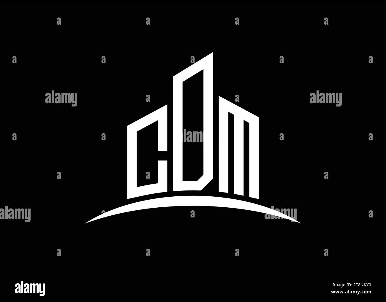 Letter CDM Building Vector Monogramm Logo Designvorlage. CDM-Logo in Gebäudeform. Stock Vektor