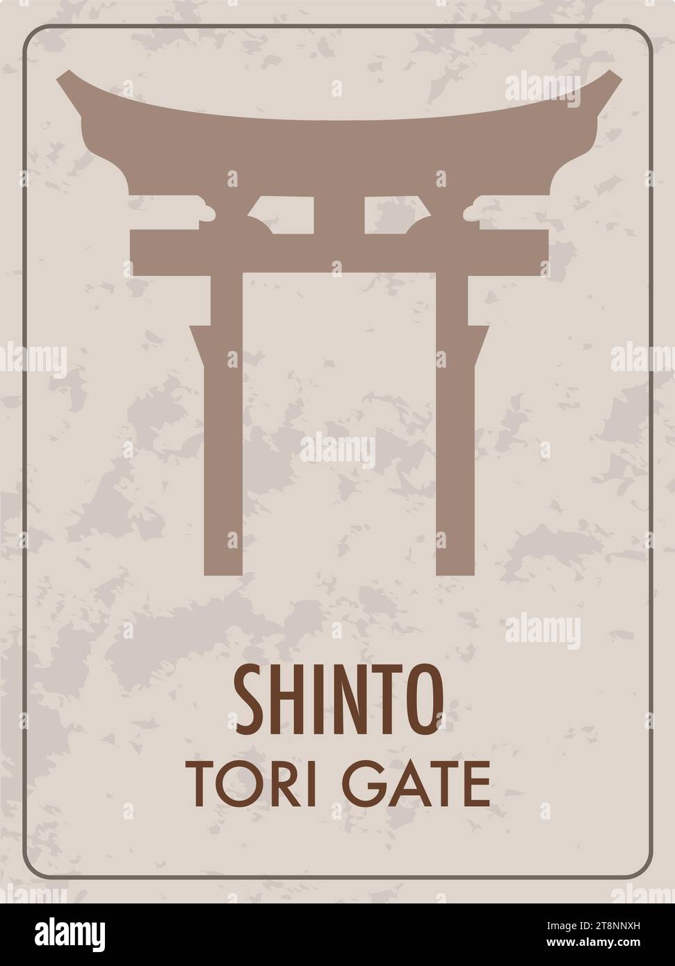 Eine Vektorgrafik eines Tori-Tores, das die Shinto-Religion symbolisiert Stock Vektor