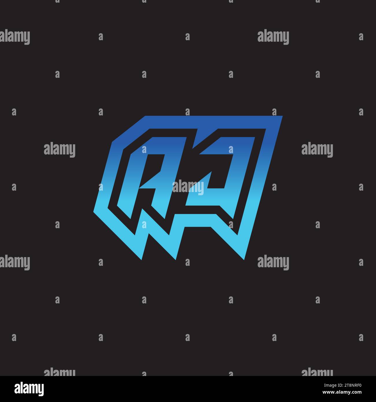 AJ Initial Inspiration Logo Design Esport und Gaming Clans Ideen Stock Vektor