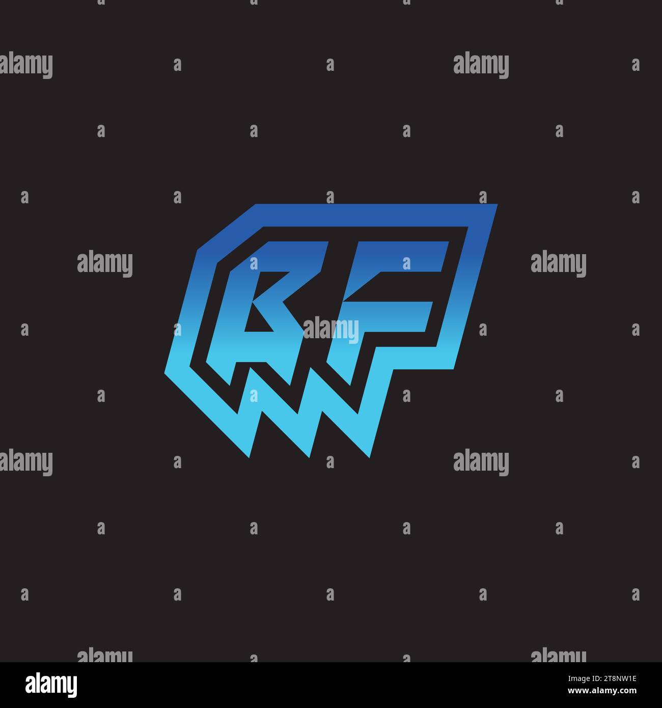 BF Initial Inspiration Logo Design Esport und Gaming Clans Ideen Stock Vektor