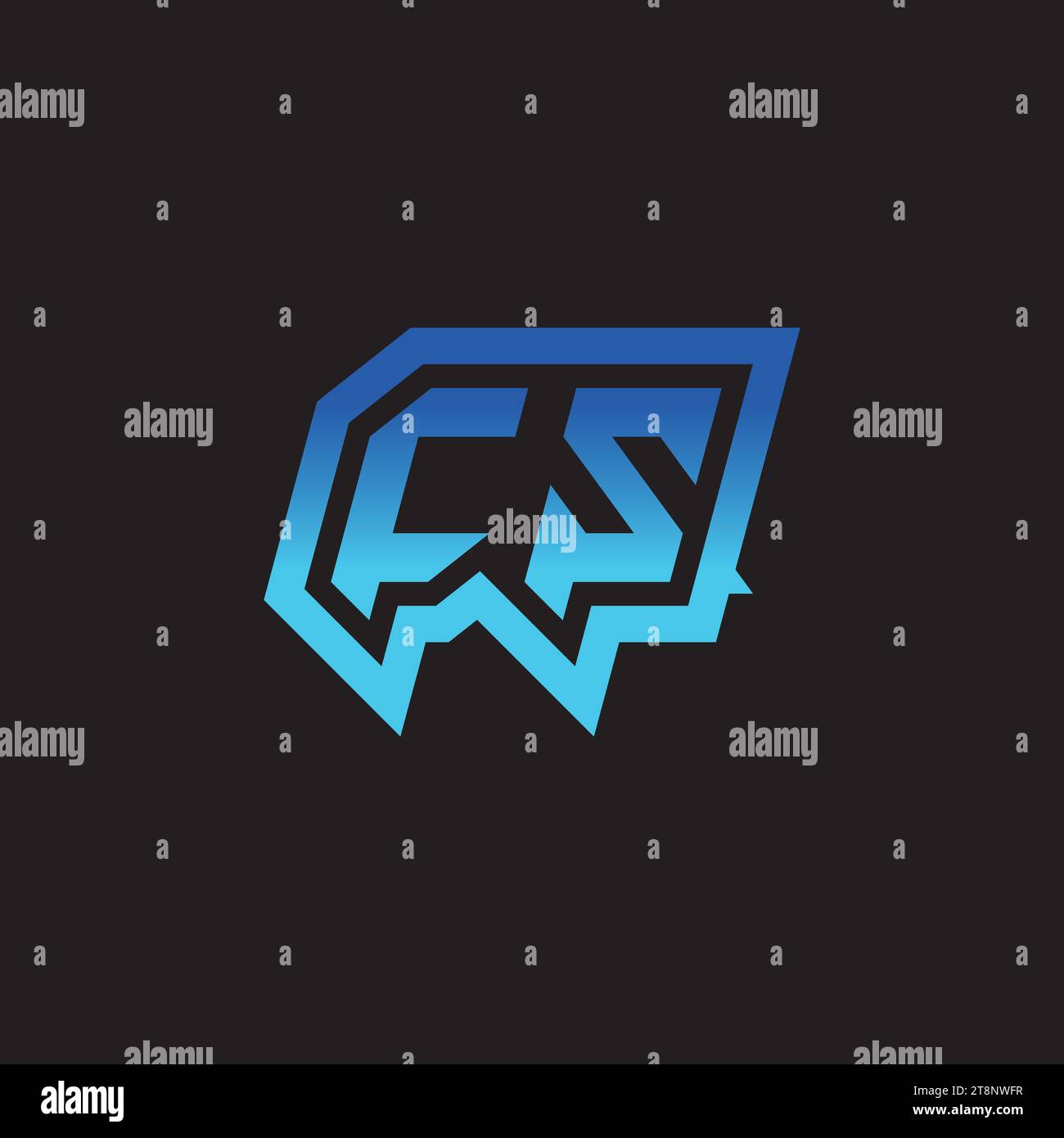 CS Initial Inspiration Logo Design Esport und Gaming Clans Ideen Stock Vektor