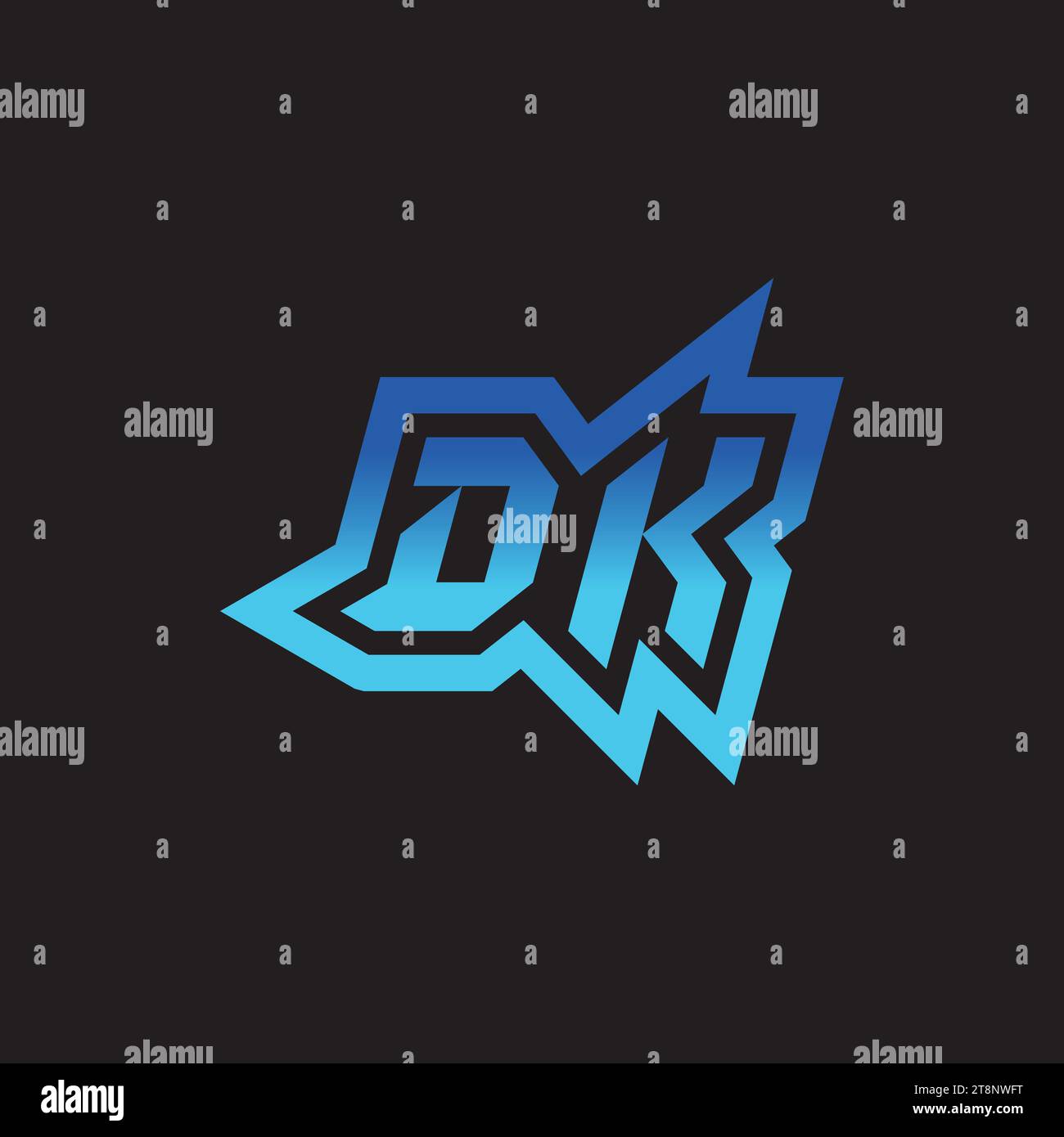DK Initial Inspiration Logo Design Esport und Gaming Clans Ideen Stock Vektor