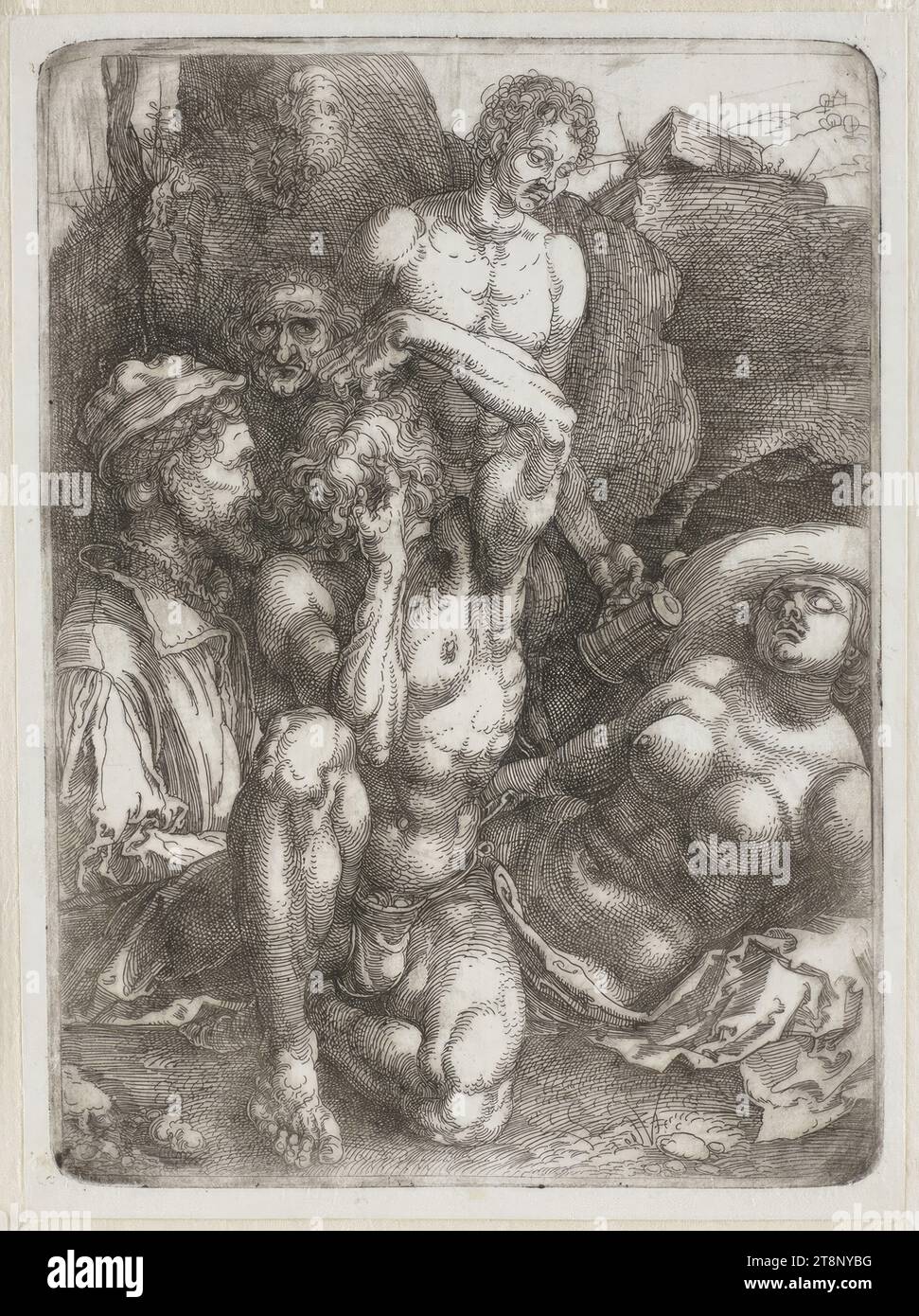 Das Saturnalia Festival, Albrecht Dürer (Nürnberg 1471 - 1528 Nürnberg), um 1515, Druck, Eisenätzung, Blatt: 20 x 14,8 cm Stockfoto