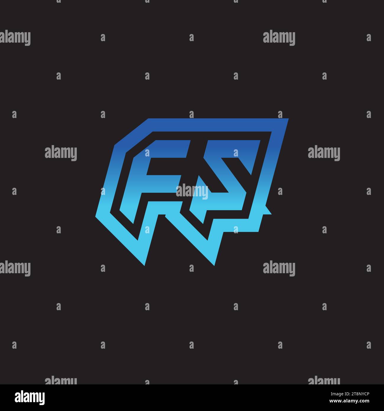 FS Initial Inspiration Logo Design Esport und Gaming Clans Ideen Stock Vektor