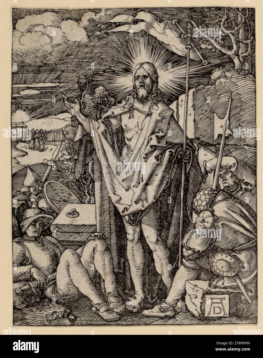 Die Auferstehung (kleine Passion, 30), die kleine Passion, Albrecht Dürer (Nürnberg 1471 - 1528 Nürnberg), um 1510, Druck, Holzschnitt; Blatt ist auf Plattenplatte zugeschnitten, Blatt: 12,6 x 9,7 cm Stockfoto