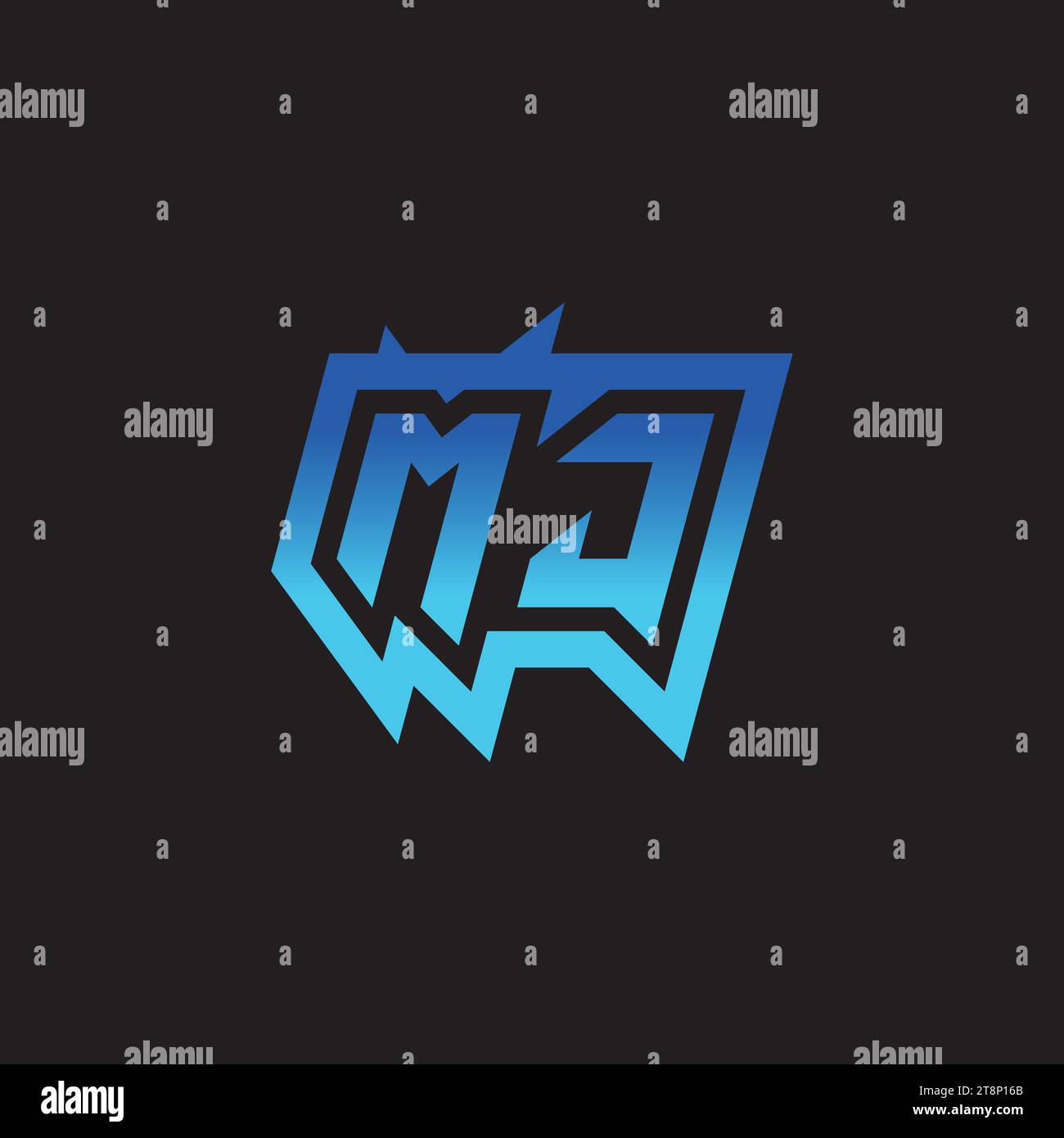 MJ Initial Inspiration Logo Design Esport und Gaming Clans Ideen Stock Vektor
