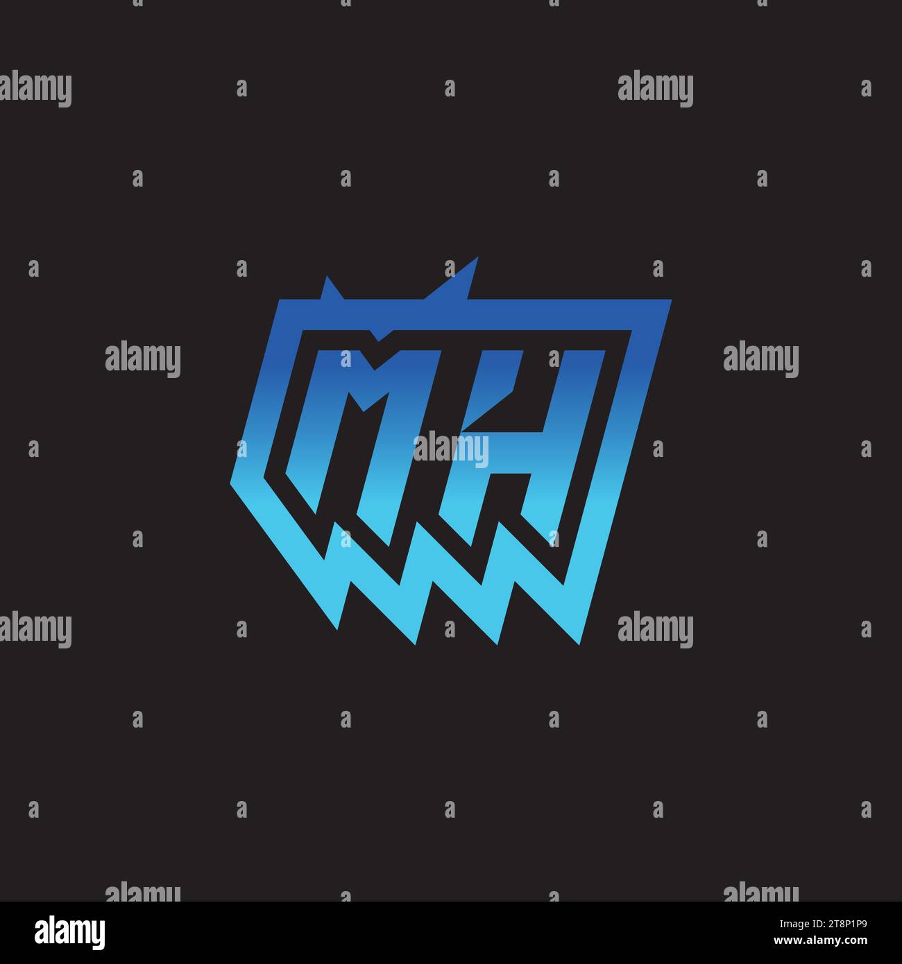 MH Initial Inspiration Logo Design Esport und Gaming Clans Ideen Stock Vektor