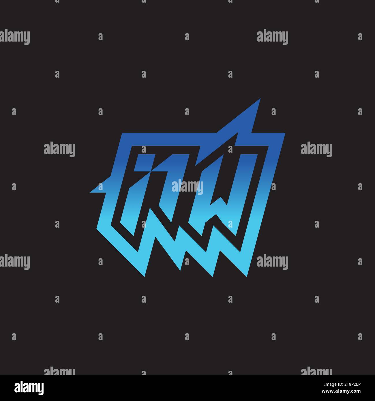 NW Initial Inspiration Logo Design Esport und Gaming Clans Ideen Stock Vektor