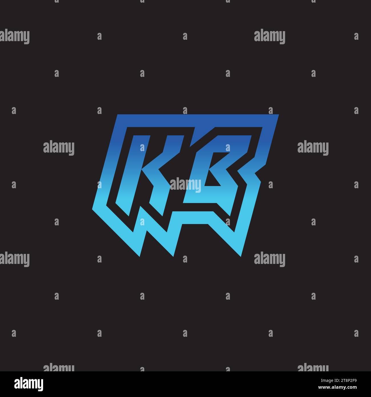 KB Initial Inspiration Logo Design Esport und Gaming Clan Ideen Stock Vektor