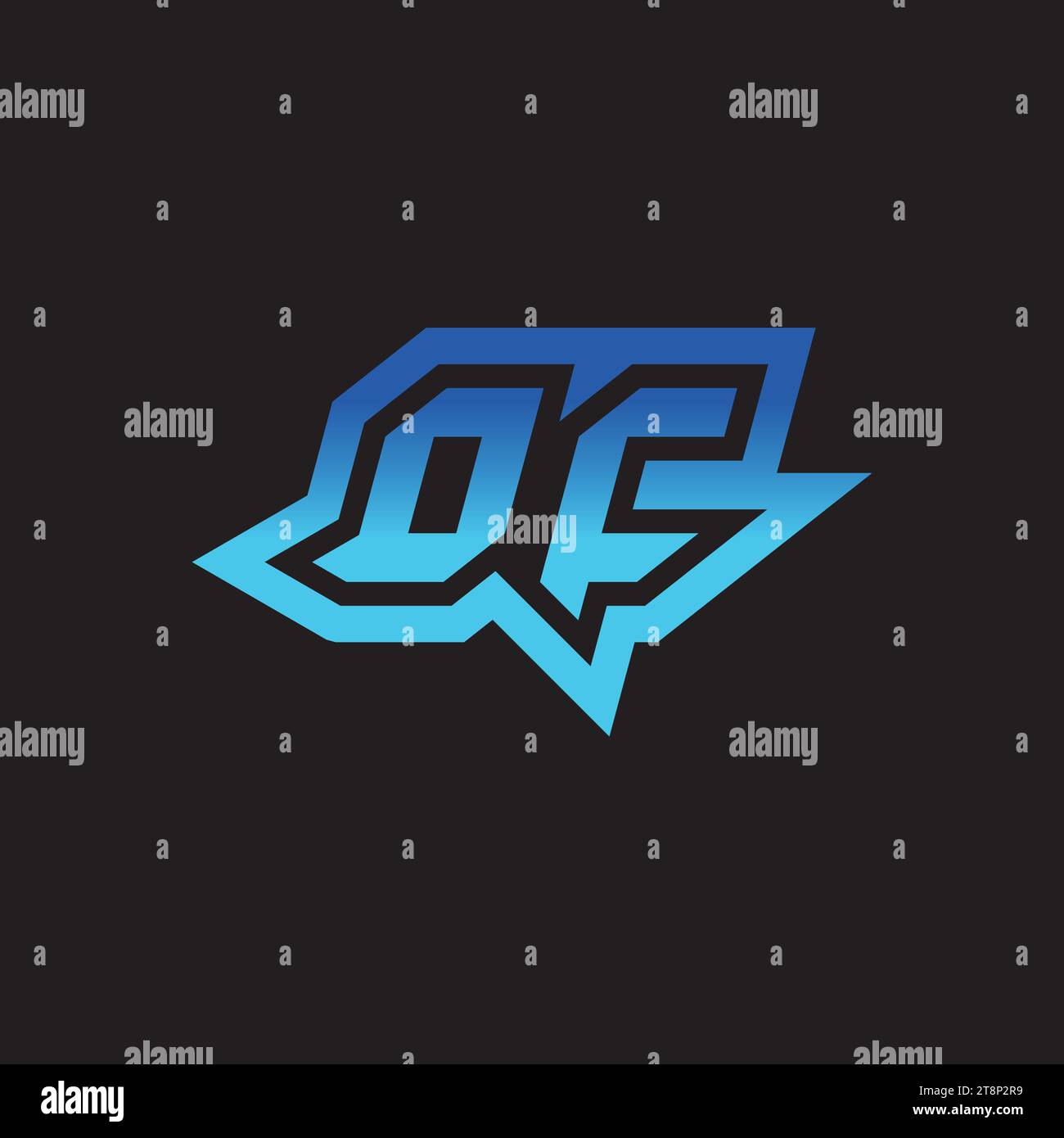 OC Initial Inspiration Logo Design Esport und Gaming Clans Ideen Stock Vektor