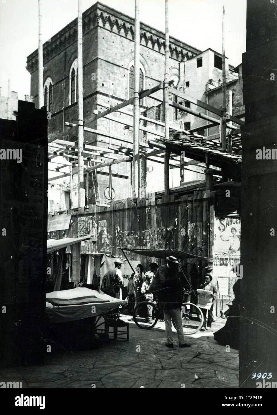 Via calimala, demolizione delle Case verso orsanmichele, oggi Via de' Lamberti, 1880er, 02. Stockfoto