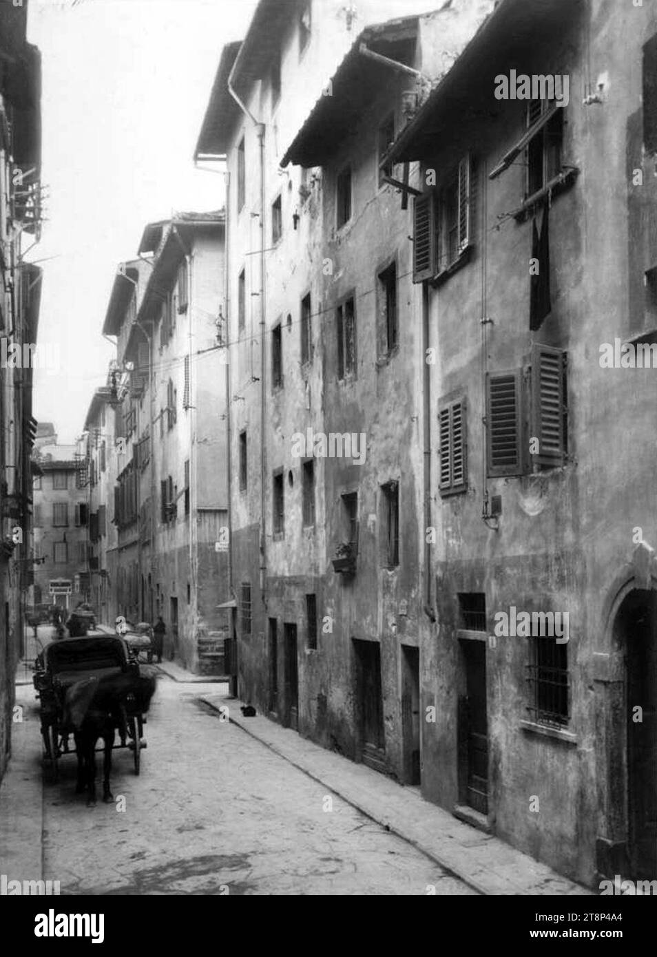 Via dell' Ulivo all'incrocio con Via de' Pepi (visto da Via Buonarroti), 1880er Jahre Stockfoto